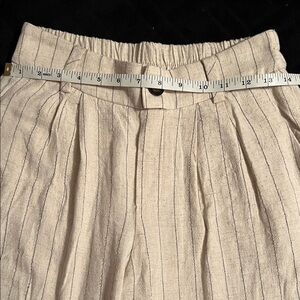 Striped Linen Wide Leg Pants